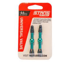 Stan's NoTubes - Valve Stem Pair, Universal, Al, Presta 44mm, Aqua