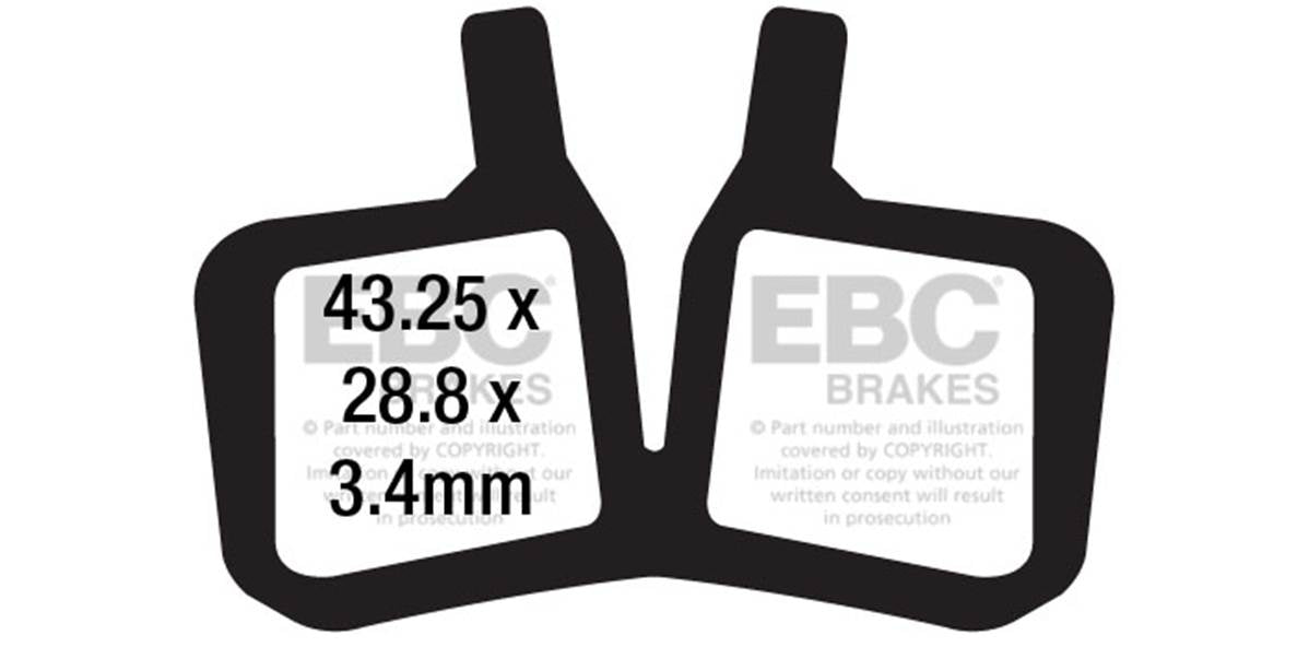 Ebc - Brake Pad Magura Mt5 2014-One Piece Pad