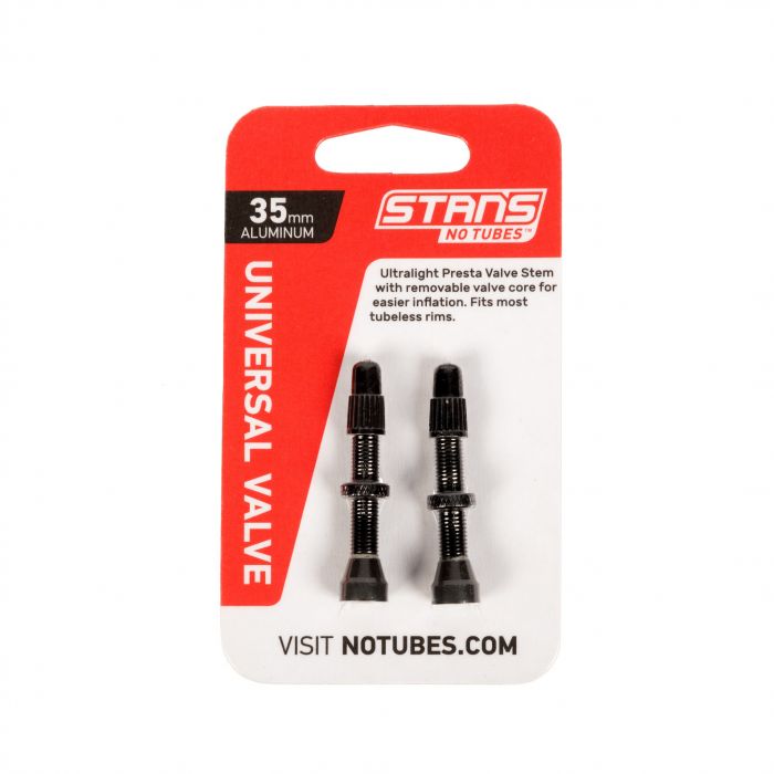 Stan's NoTubes - Valve Stem Pair, Universal, Al, Presta 35mm, Black