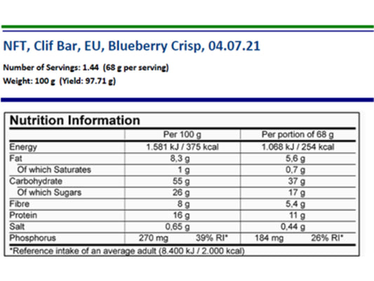 Energy Bar Blueberry Almond Crisp