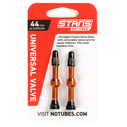 Stan's NoTubes - Valve Stem Pair, Universal, Al, Presta 44mm, Orange