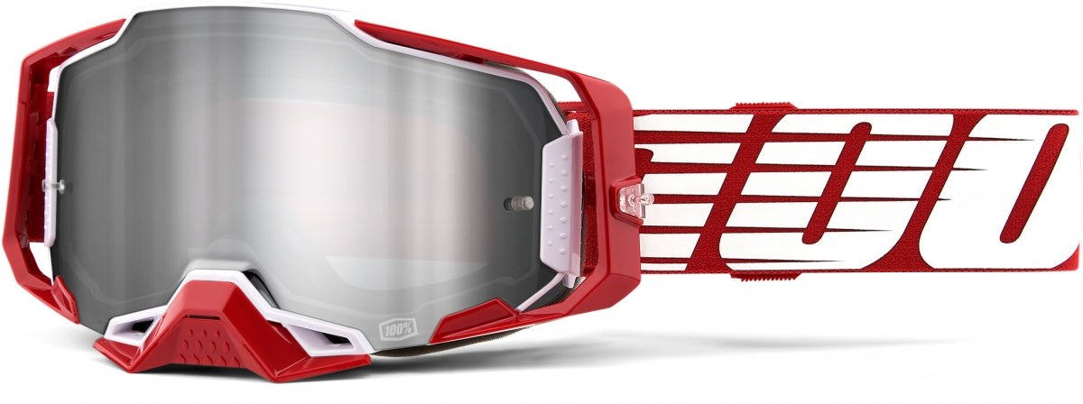 ARMEGA OVERSIZED DEEP RED FLASH SILVER LENS