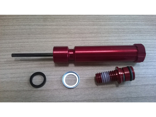 FORK REBOUND DAMPER KNOB KIT - (INCLUDES ADJUSTER KNOB & BOLT) LONG/BOLT (ALUMINUM RED) - TORA/RECON